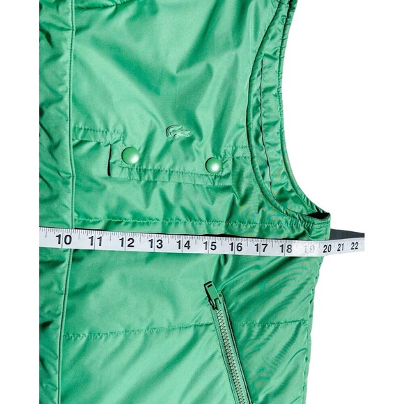 Lacoste Puffer Vest Green Sz 42 Zip Pockets Full Zip Collar Outdoor Casual - Picture 5 of 9